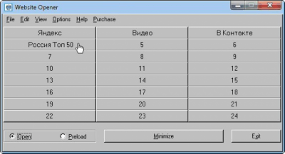 Screenshot of the application Website URL Opener - #4