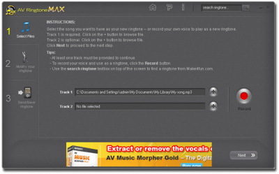 Screenshot of the application AV RingtoneMAX - #1