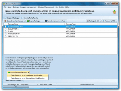 Screenshot of the application EMCO Remote Installer Professional - #1