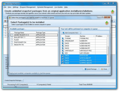 Screenshot of the application EMCO Remote Installer Professional - #5