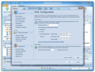 Screenshot of the application EMCO WakeOnLan - #4