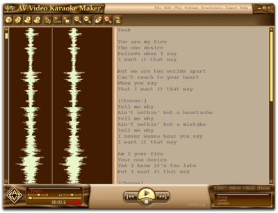 Screenshot of the application AV Video Karaoke Maker - #1