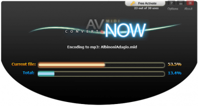 Screenshot of the application AV MIDI Converter - #4