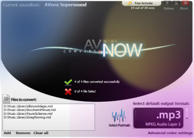 Screenshot of the application AV MIDI Converter - #5