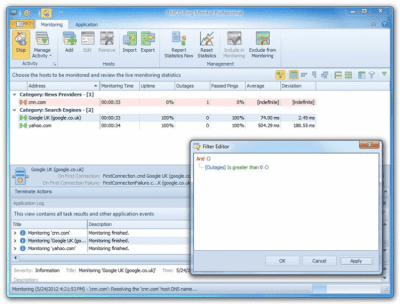 Screenshot of the application EMCO Ping Monitor - #3