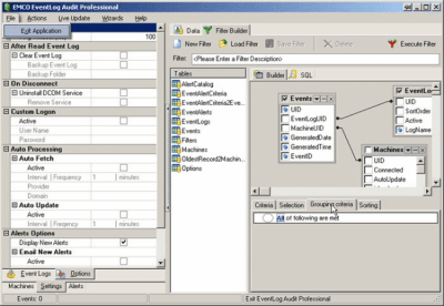 Screenshot of the application EMCO EventLog Audit Professional - #13