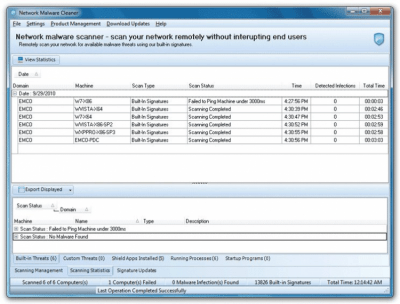 Screenshot of the application EMCO Network Malware Cleaner - #3