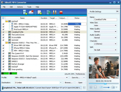 Screenshot of the application Xilisoft DVD to MP4 Suite - #1