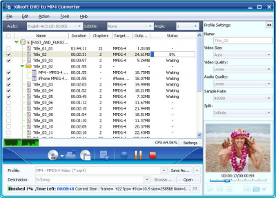Screenshot of the application Xilisoft DVD to MP4 Suite - #2
