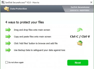 Screenshot of the application SanDisk SecureAccess - #1