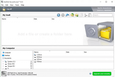 Screenshot of the application SanDisk SecureAccess - #3