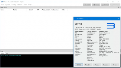 Screenshot of the application RPCS3 - #2