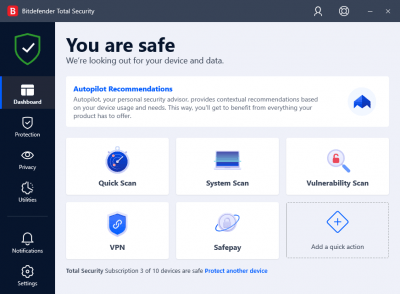 Screenshot of the application Bitdefender Total Security 2020 - #1