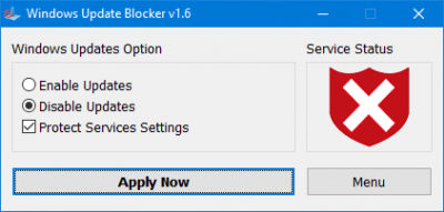 Screenshot of the application Windows Update Blocker - #2