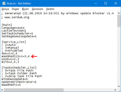Screenshot of the application Windows Update Blocker - #5