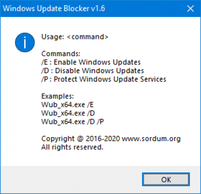 Screenshot of the application Windows Update Blocker - #7