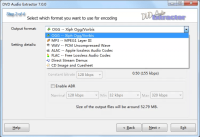 Screenshot of the application DVD Audio Extractor - #4