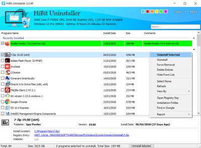 Screenshot of the application HiBit Uninstaller - #1