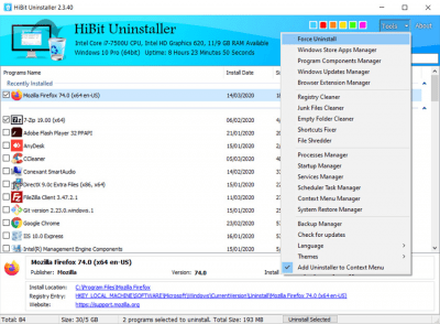 Screenshot of the application HiBit Uninstaller - #2
