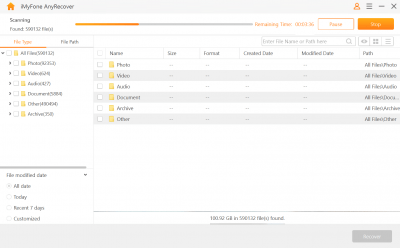 Screenshot of the application iMyFone AnyRecover - #2