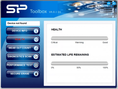 Screenshot of the application SP SSD Toolbox - #2