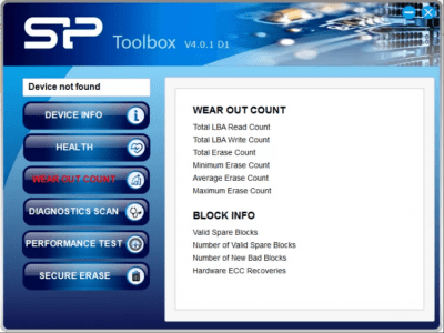 Screenshot of the application SP SSD Toolbox - #3