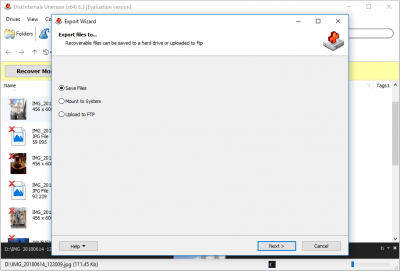 Screenshot of the application Uneraser - #3
