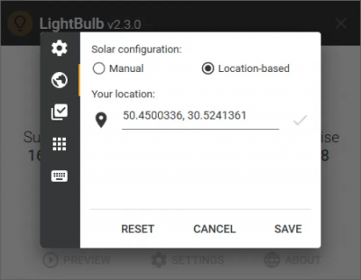 Screenshot of the application LightBulb - #2