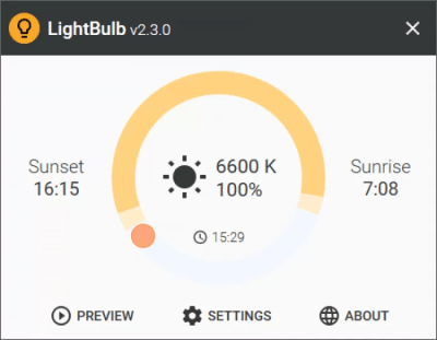 Screenshot of the application LightBulb - #5