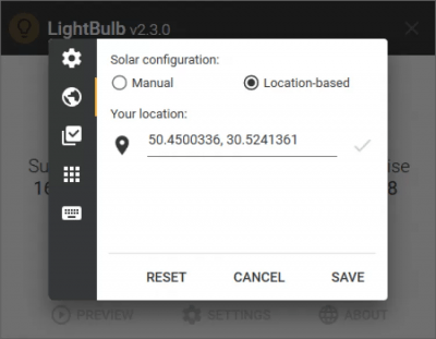 Screenshot of the application LightBulb - #6