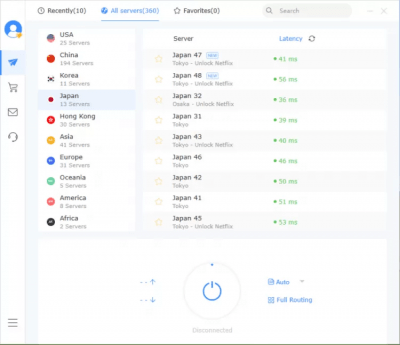 Screenshot of the application FlyVPN - #3