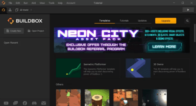 Screenshot of the application Buildbox - #5