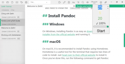Screenshot of the application Zettlr - #6
