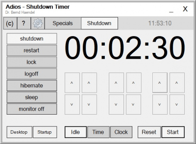 Screenshot of the application Adios - Shutdown Timer - #1