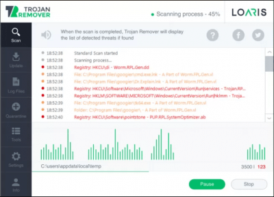 Screenshot of the application Loaris Trojan Remover - #3