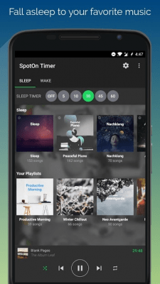 Screenshot of the application SpotOn - Sleep & Wake Timer for Spotify - #1