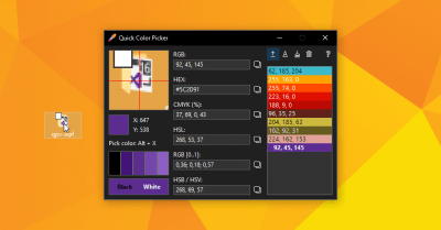 Screenshot of the application Quick Color Picker - #1