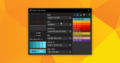 Screenshot of the application Quick Color Picker - #2