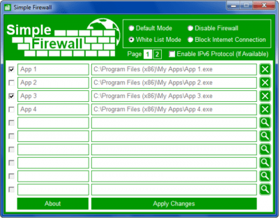 Screenshot of the application Simple Firewall - #1