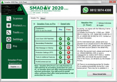 Screenshot of the application Smadav - #1