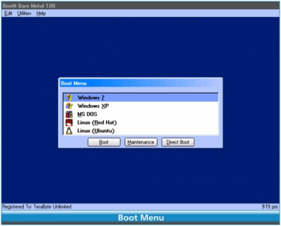 Screenshot of the application BootIt Bare Metal - #3