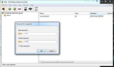 Screenshot of the application AZip - #3