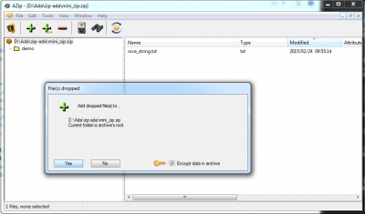 Screenshot of the application AZip - #4