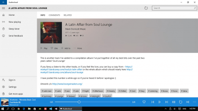 Screenshot of the application Audiocloud - #4