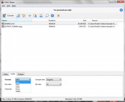 Screenshot of the application Video Shaper - #3