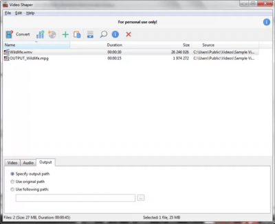 Screenshot of the application Video Shaper - #4
