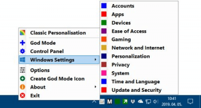 Screenshot of the application Win10 All Settings - #1