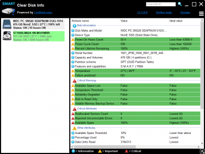 Screenshot of the application Clear Disk Info - #1