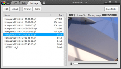 Screenshot of the application Honeycam - #4