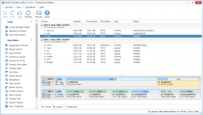 Screenshot of the application NIUBI Partition Editor Professional Edition - #1